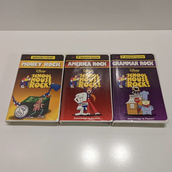 School House Rock, 3 VHS Lot (America Rock, Money Rock, Grammar Rock) - Disney - Picture 2 of 8